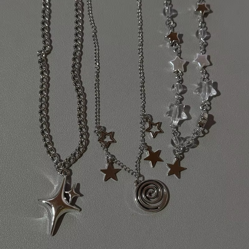 Multi-layer Star Pendant Neckl - Layered Pendant Necklace Aesthetic recension och pris