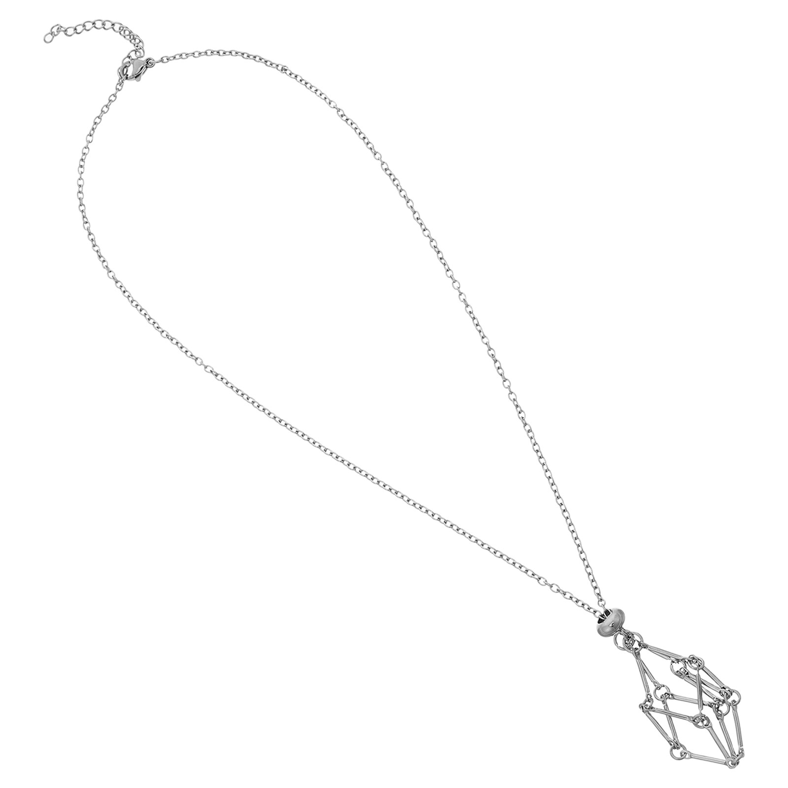 Crystal Holder Necklace Stainl - Crystal Pendant Necklace Natural Stone recension och pris