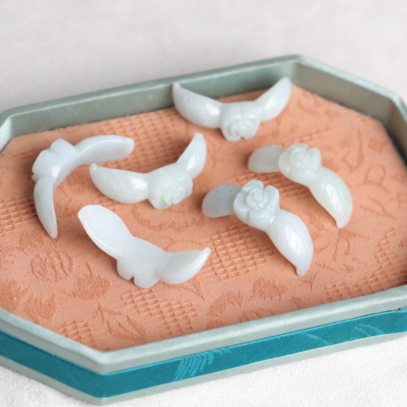 2PC Natural White Jadeite Jade - Earrings recension och pris