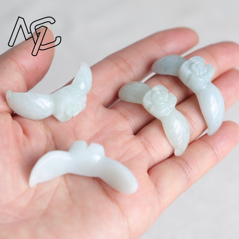 2PC Natural White Jadeite Jade - Earrings recension och pris