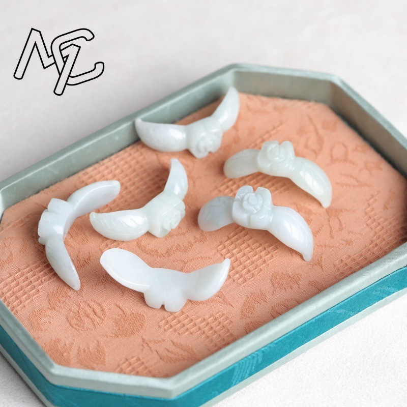 2PC Natural White Jadeite Jade - Earrings recension och pris