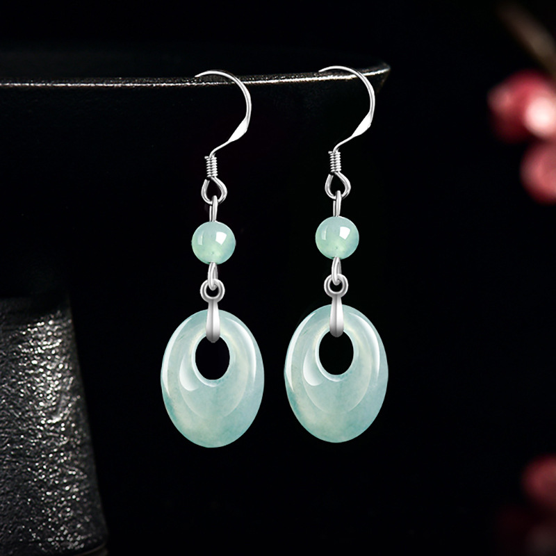 Myanmar Jadeite Ring Earrings  - Earrings recension och pris
