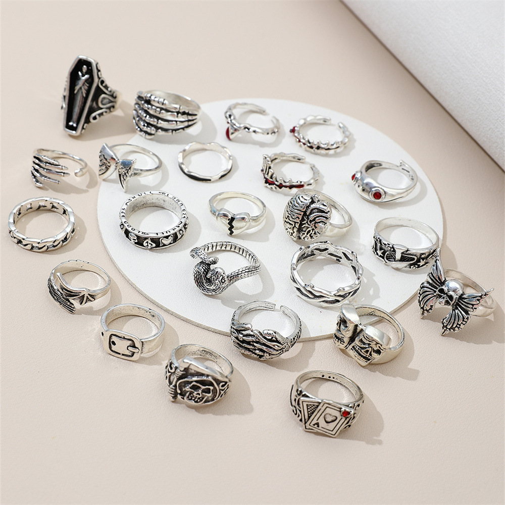 23Pcs Punk Geometric Knuckle F - Vintage Punk Knuckle Rings Set recension och pris