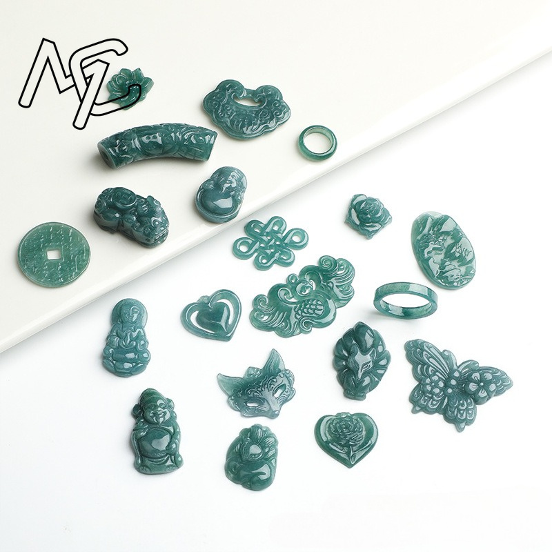 2PC Natural Blue Water Jadeite - Earrings recension och pris