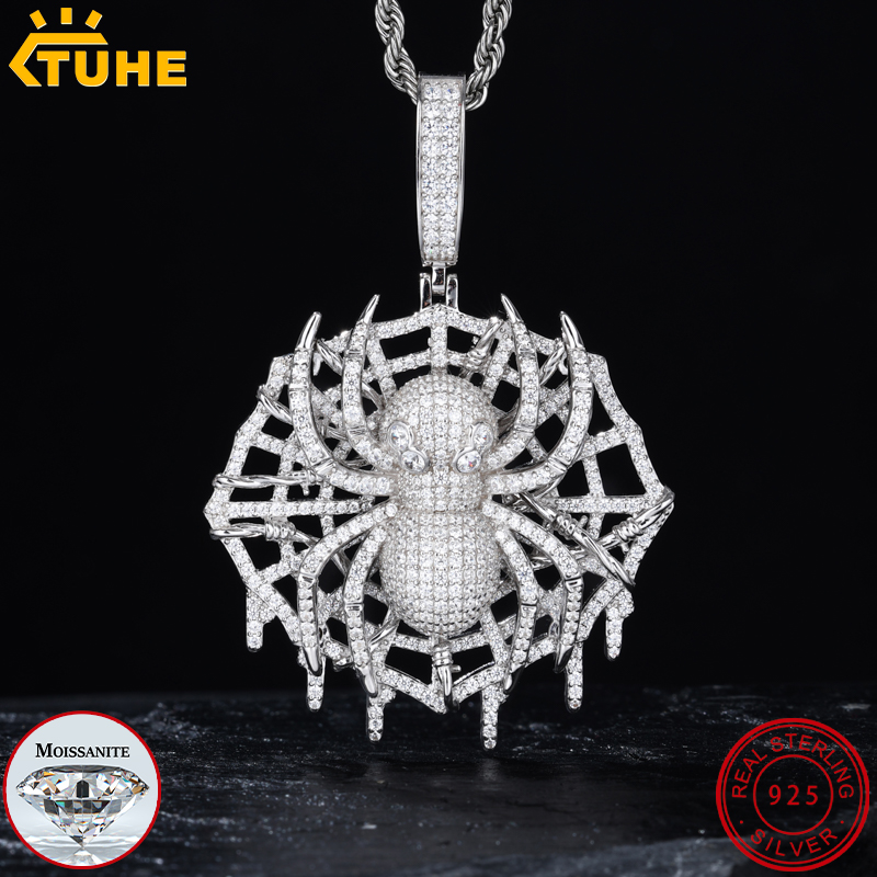 TUHE Hight Quality VVS1 Moissa - 925 Sterling Silver Chain Necklace Men recension och pris