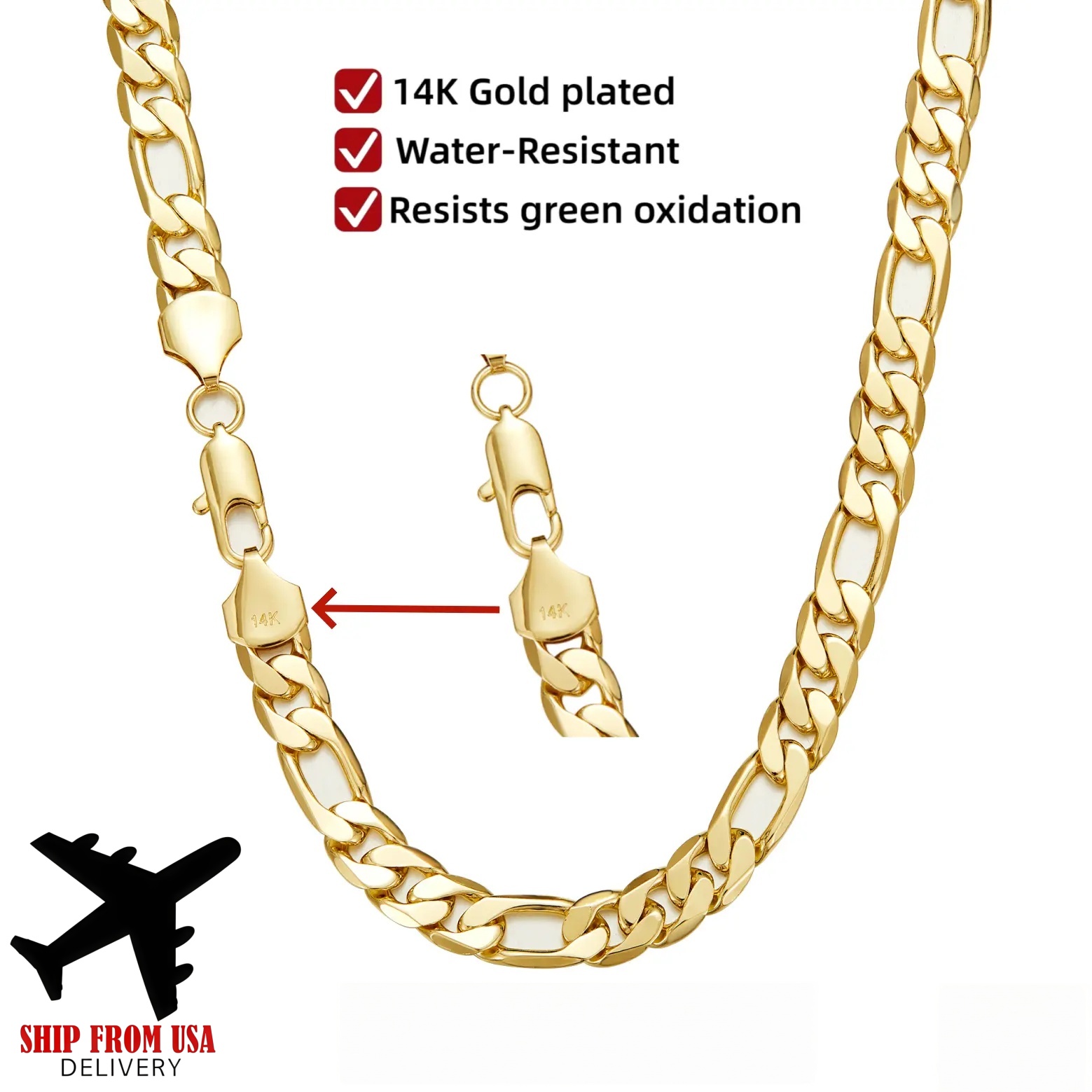 14K Gold Plated 3:1 NK Cuban L - Cuban Link Chain 12Mm recension och pris