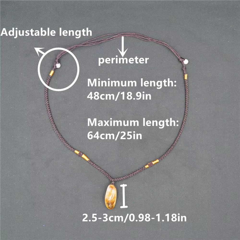 3PCS Natural Citrine Crystal P - Crystal Pendant Necklace Natural Stone recension och pris