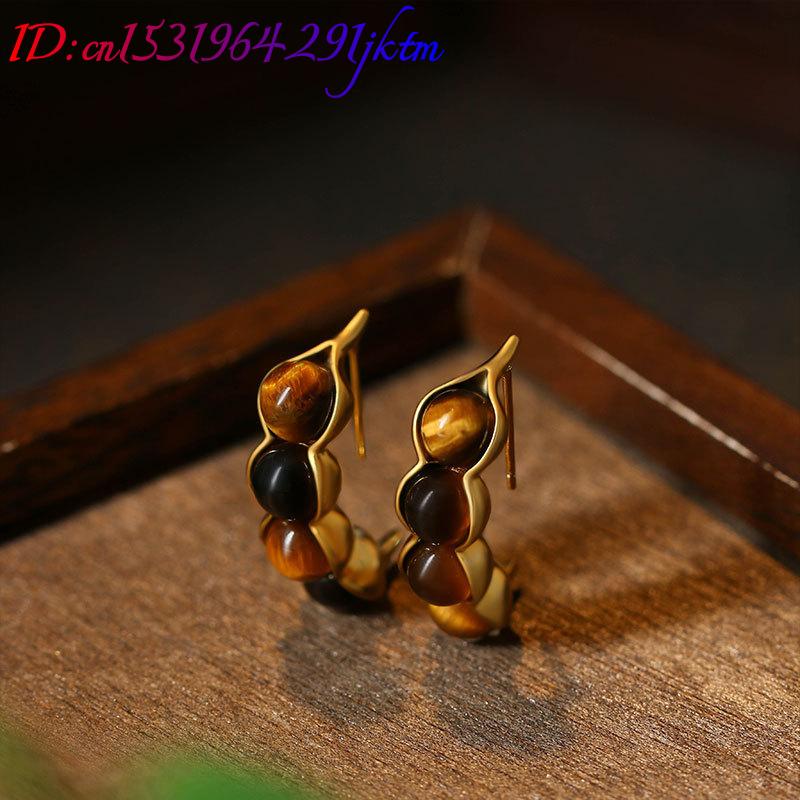Tiger Eye Pod Earrings Gemston - Earrings recension och pris