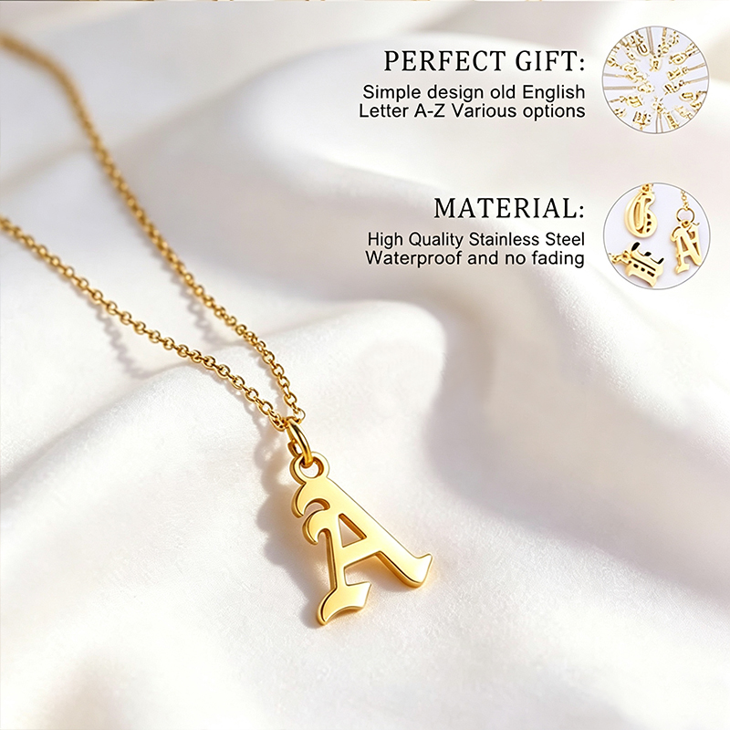Letter Necklaces for Women Per - Initial Letter Necklace 18K Gold recension och pris